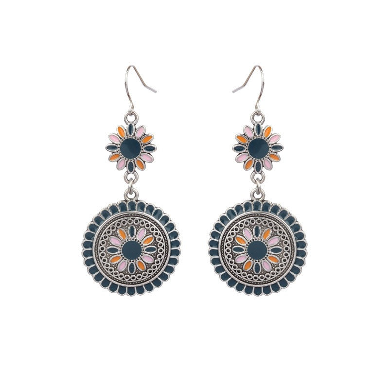 Wholesale Retro Geometric Leaf Rice Beads Fashion Earrings