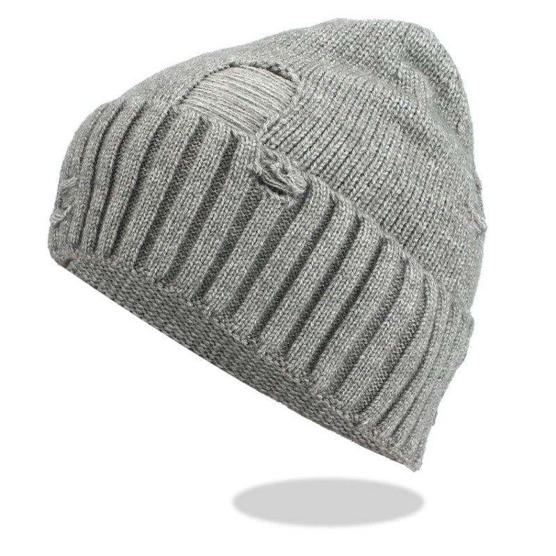 Wholesale Couple Winter Warmth Knitted Hairline Face Friendly Ear Protector Knitted Perforated Cold Hat