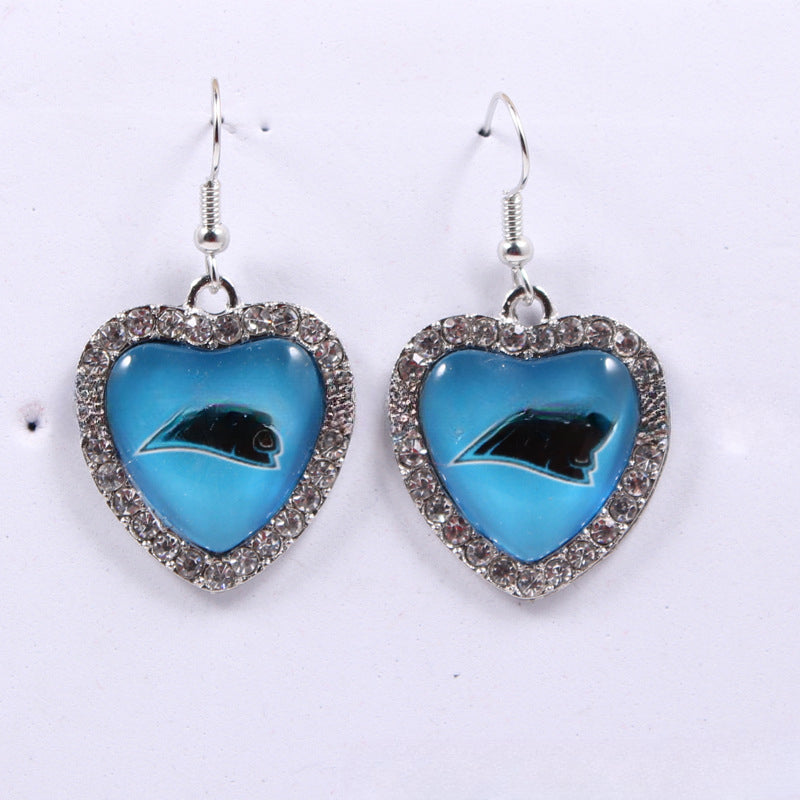 Wholesale Peach Dot Diamond Logo Earrings