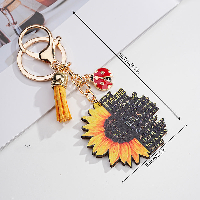 Wholesale Acrylic Sunflower Keychain