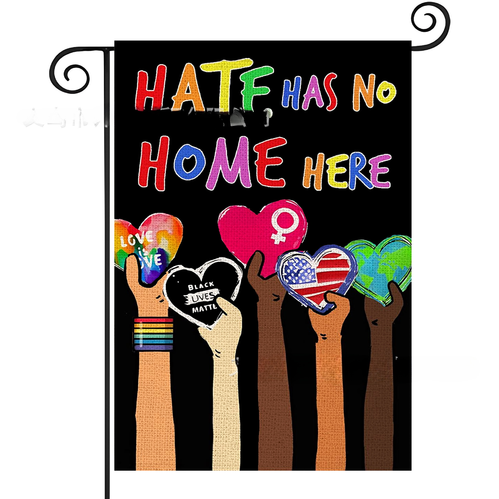 Wholesale Linen LGBT Rainbow Garden Flag