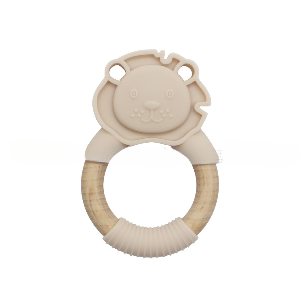 Wholesale 10PCS/PACK Silicone Half Wooden Ring Teething Stick Baby Teether