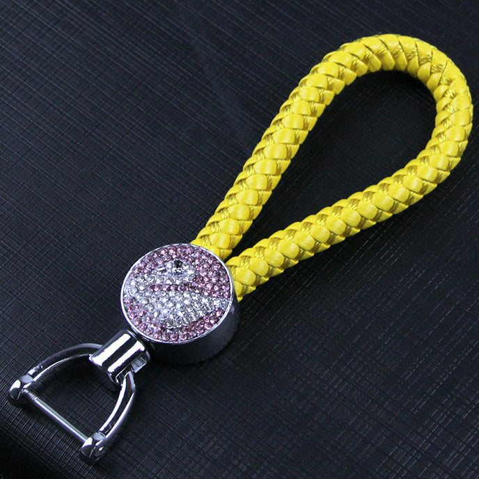 Wholesale Diamond Inlaid Tundra Swan Leather Key Ring