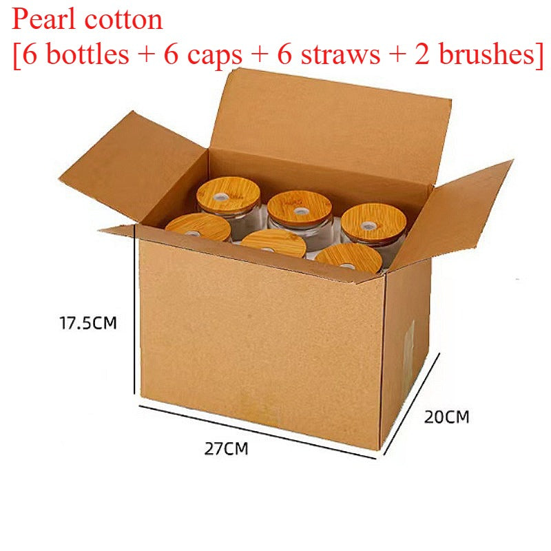 Wholesale16oz High Borosilicate Cola Cup Cold Drink Glass Cup with Lid and Straw Set