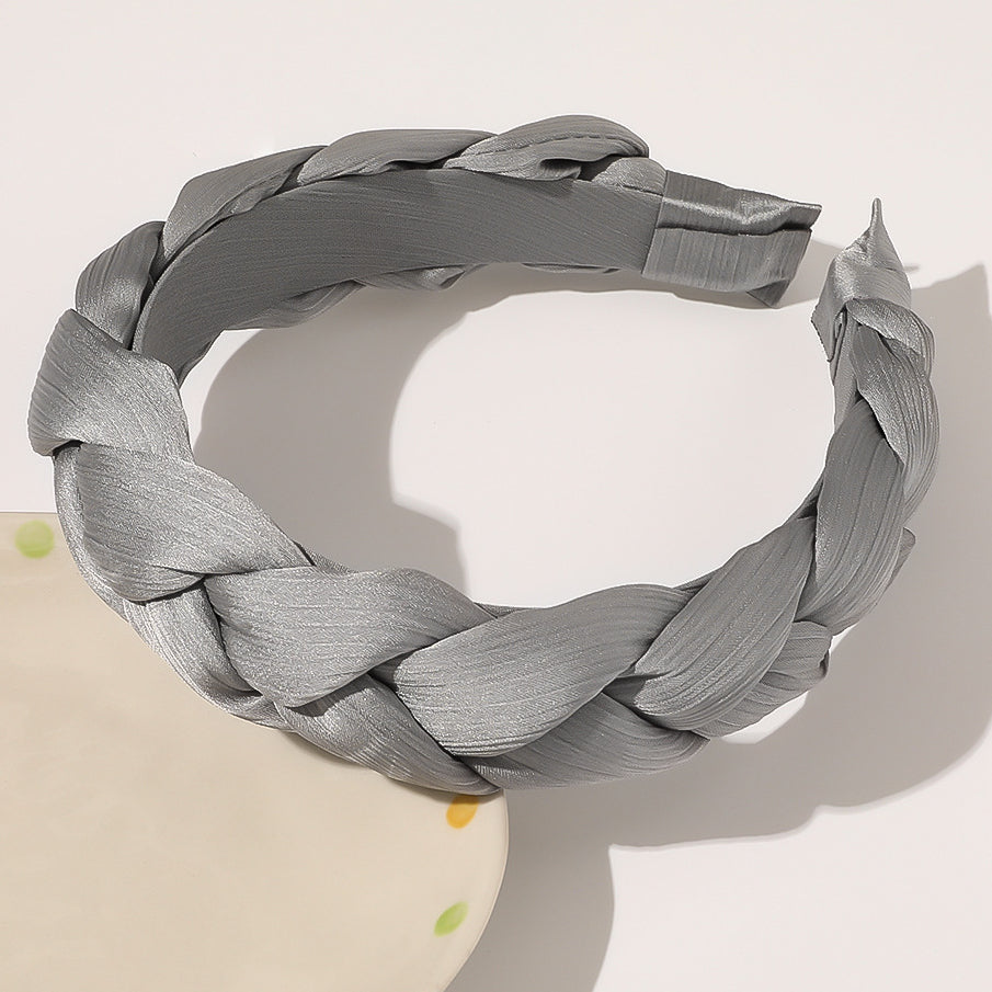 Wholesale Solid Color Cloth Fried Dough Twists Braid Headband