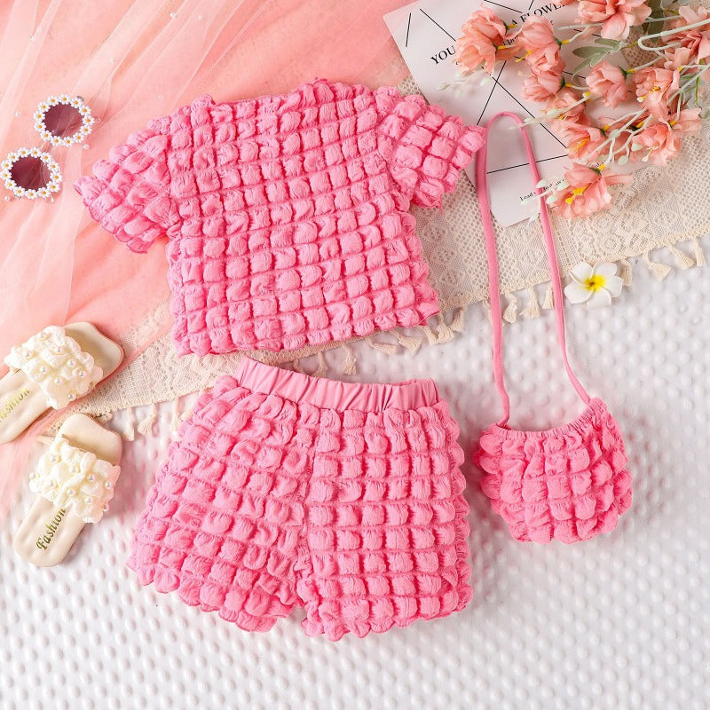 Wholesale Summer Popcorn 3D Candy Color Baby Clothes