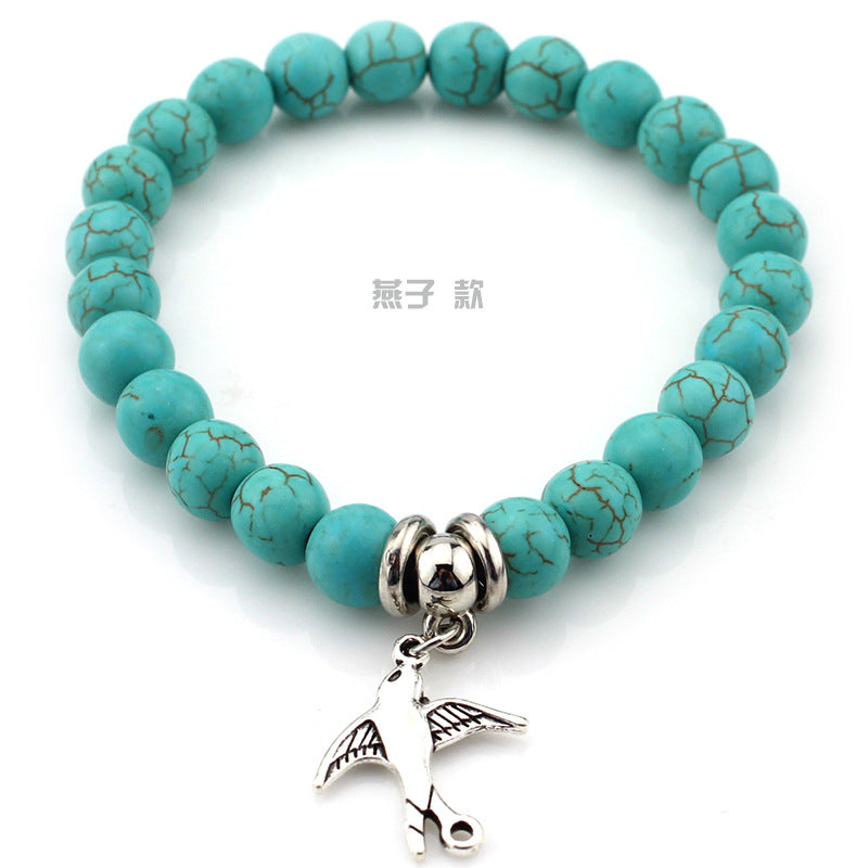 Brazalete de cuentas turquesas al por mayor