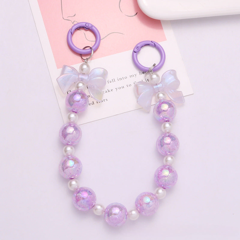 Wholesale Colorful Acrylic Burst Beads Gradient Bow Keychain