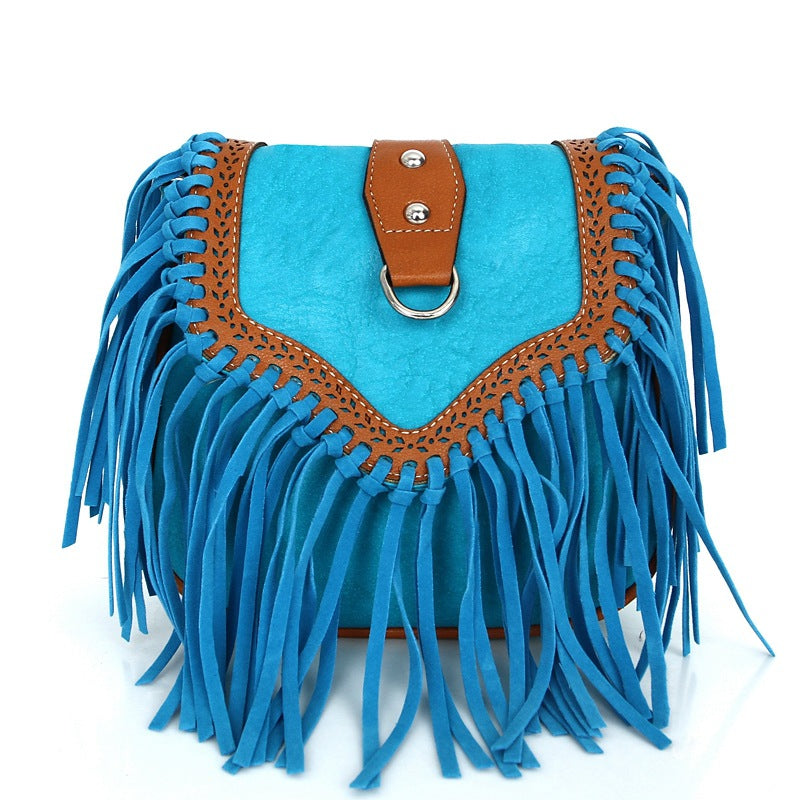 Wholesale Bohemian tassel crossbody single shoulder frosted bag