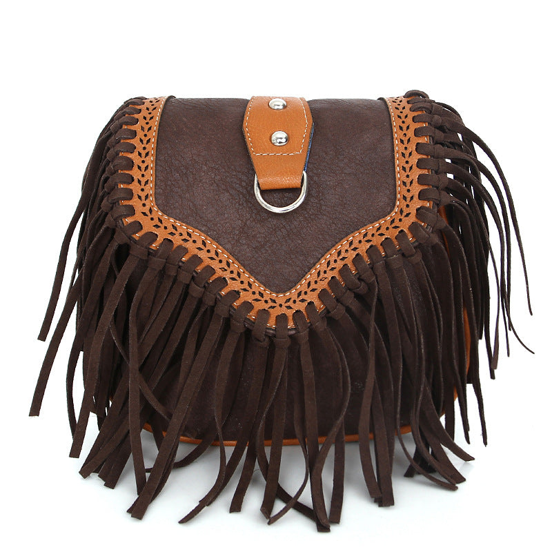 Wholesale Bohemian tassel crossbody single shoulder frosted bag