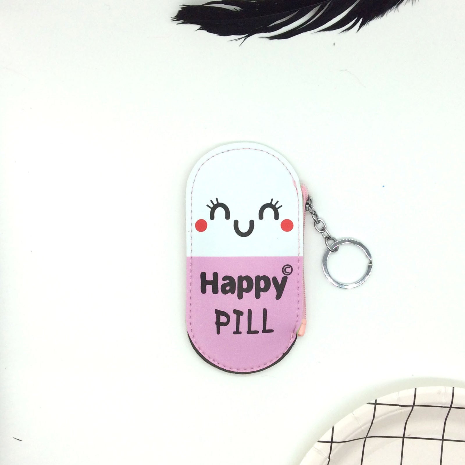 Wholesale PU Cute Chips Swan Diamond Mini Coin Purse Keychain