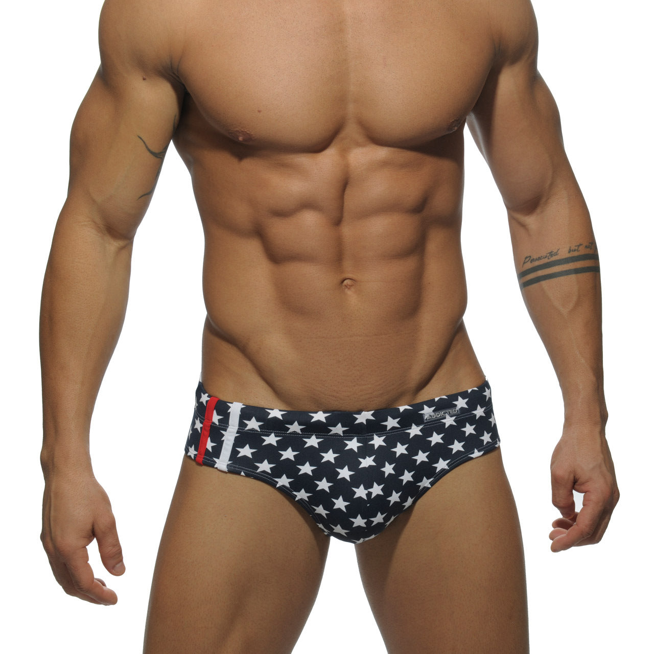 Wholesale Men's Anti Walk Light Print Plus Size Professional Triangle Swimwear