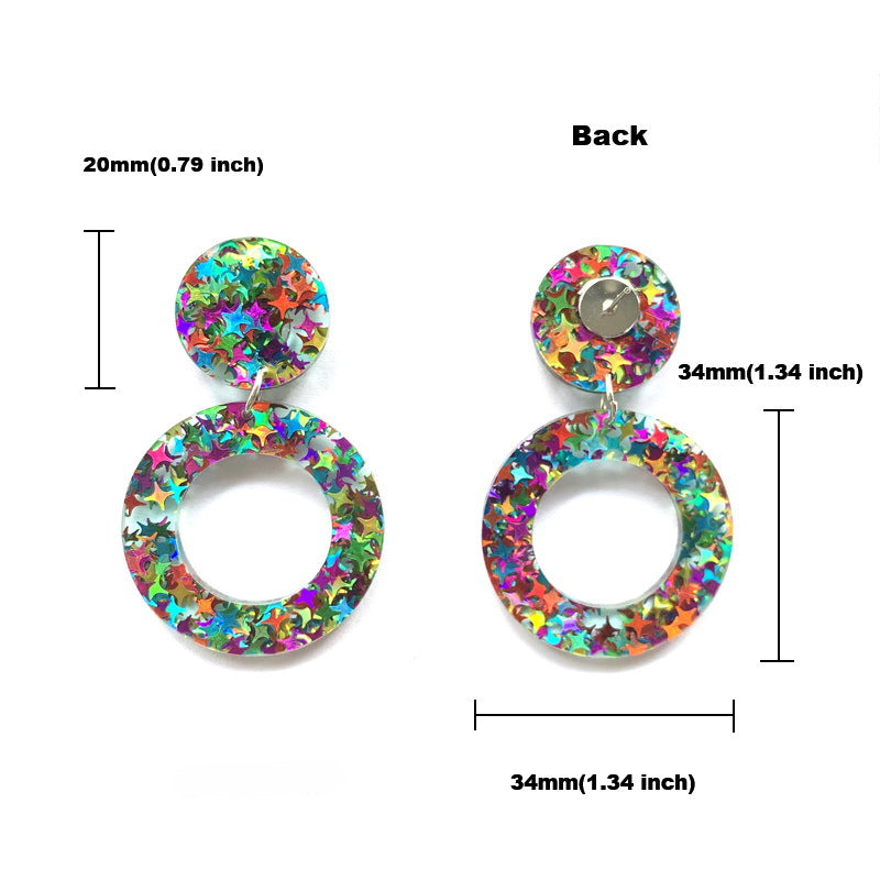 Wholesale Valentine's Day Geometric Rectangular Trapezoid Love Acrylic Stud Earrings