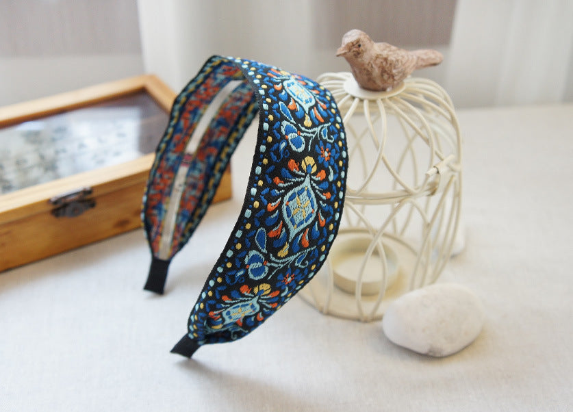 Wholesale Bohemian Ethnic Style Embroidered Fabric Headband