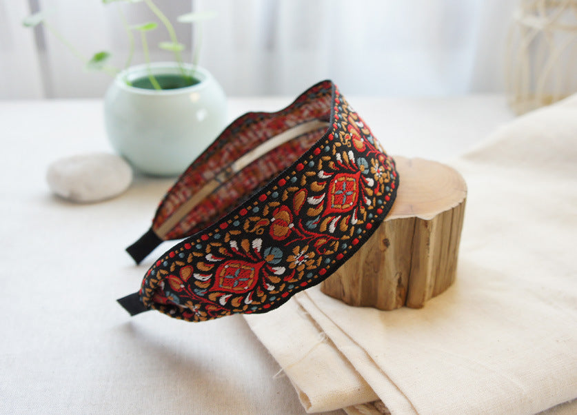 Wholesale Bohemian Ethnic Style Embroidered Fabric Headband