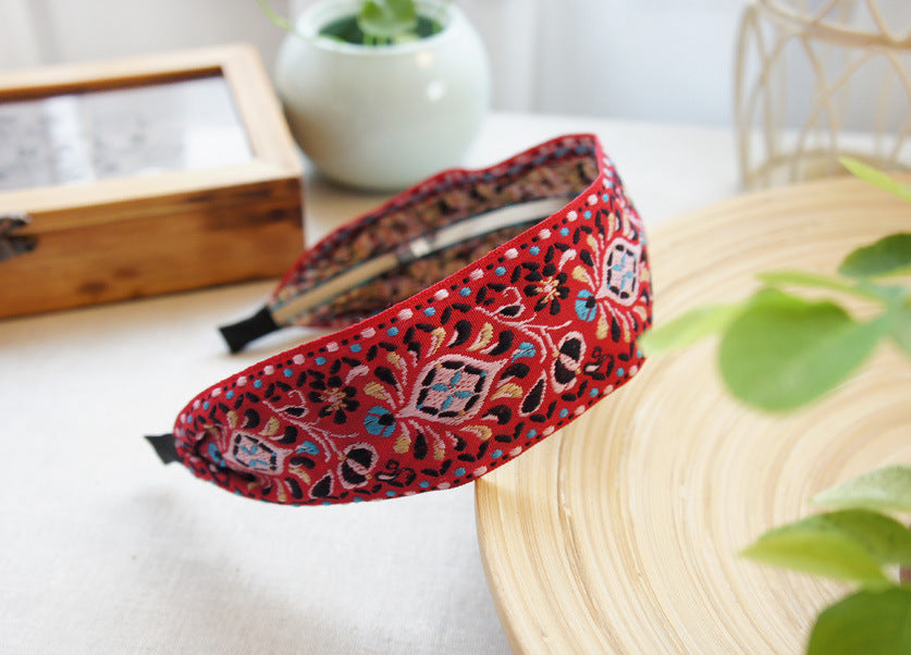 Wholesale Bohemian Ethnic Style Embroidered Fabric Headband