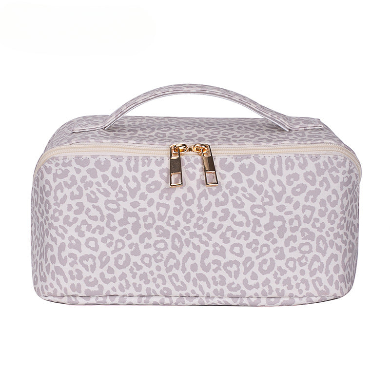 Wholesale PU Leopard Print Makeup Bags, Large Capacity Portable Storage Bags, Handbags