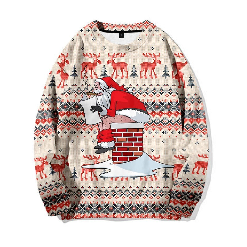 Wholesale Christmas Printed Long Sleeve Sweatshirt Crew Neck Sweatshirt