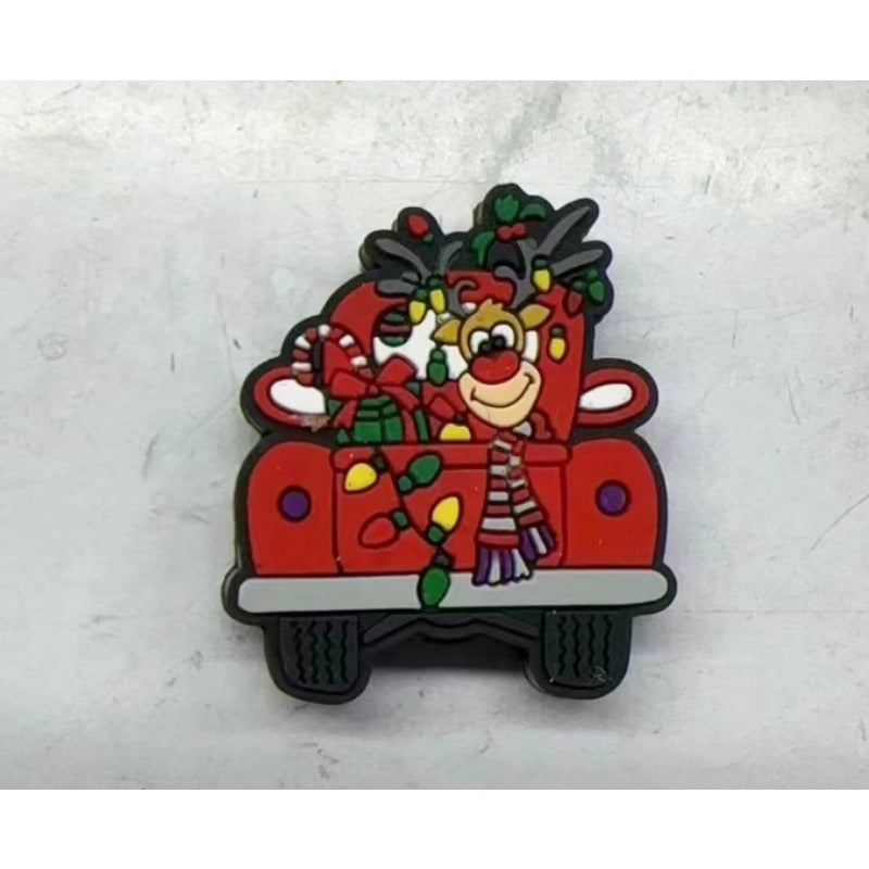 Wholesale 10pcs Cartoon Santa Claus Elk Motif Silicone Beads