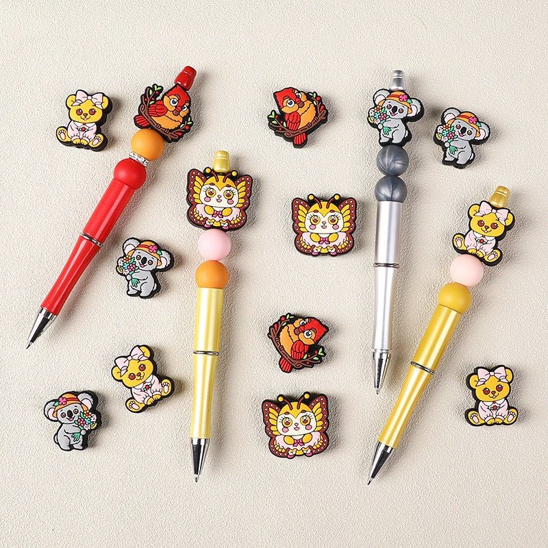 Wholesale 20pcs Cartoon Animal Butterfly Bird Silicone Beads