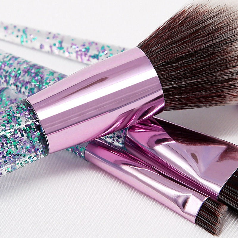 Wholesale 10 Clear Crystal Soft Bristle Makeup Brushes