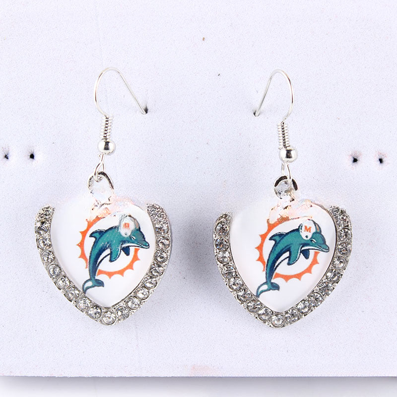 Wholesale Peach Dot Diamond Logo Earrings