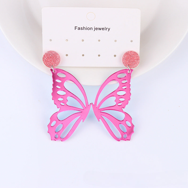 Wholesale Hollow Colorful Butterfly Acrylic Earrings