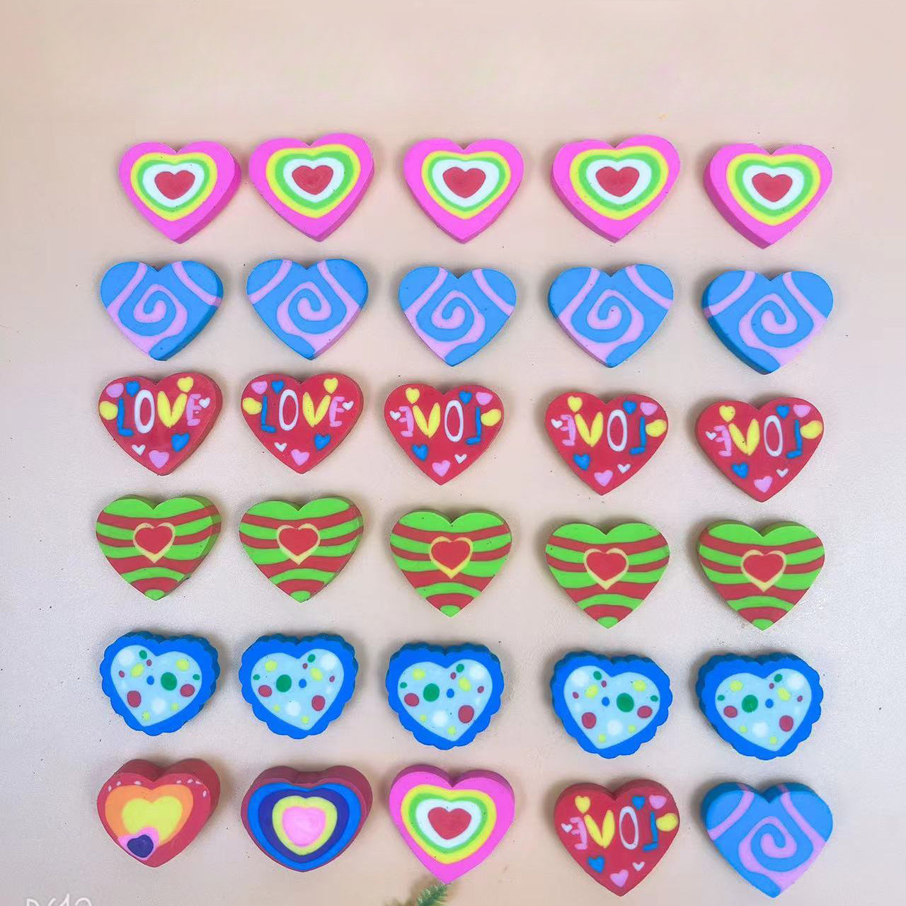 Wholesale of 60pcs/pack Valentine's Day Love PVC Erasers