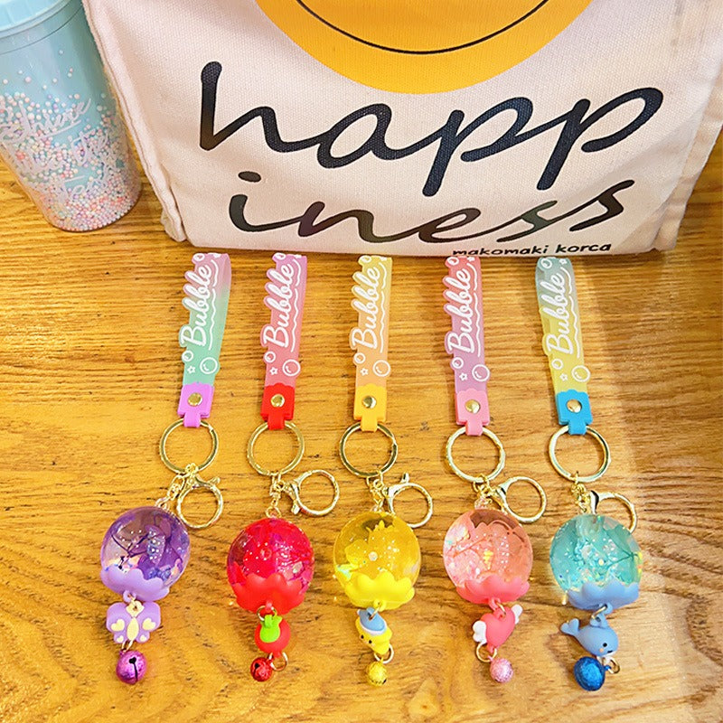 Wholesale Dried Flower Quicksand Liquid Acrylic Keychain