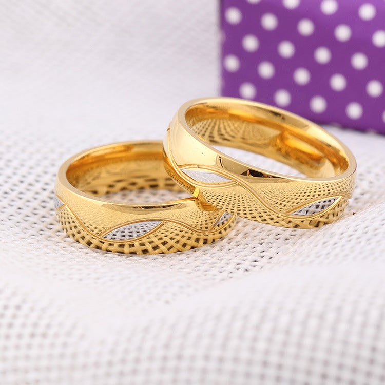 Wholesale Valentine's Day Titanium Steel Micro Inlaid Leaf Rings