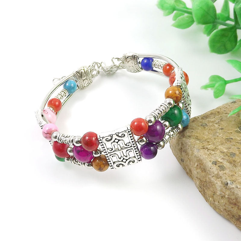 Wholesale Vintage Fashion Silver Bead Bracelet