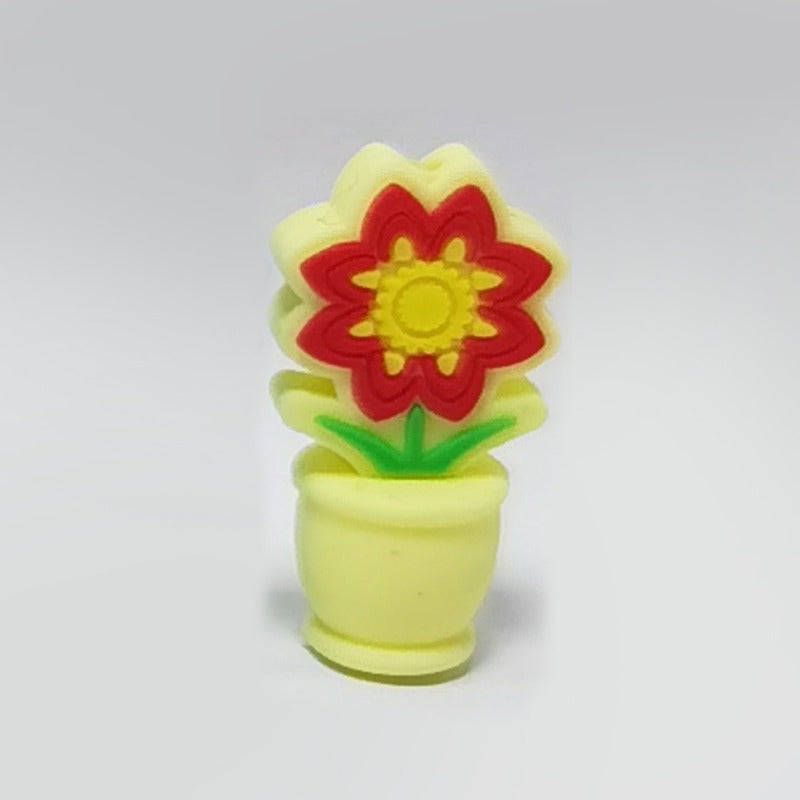 Wholesale 10PCS Creative Colorful Cartoon Image Flat Three-dimensional Rubber Beads