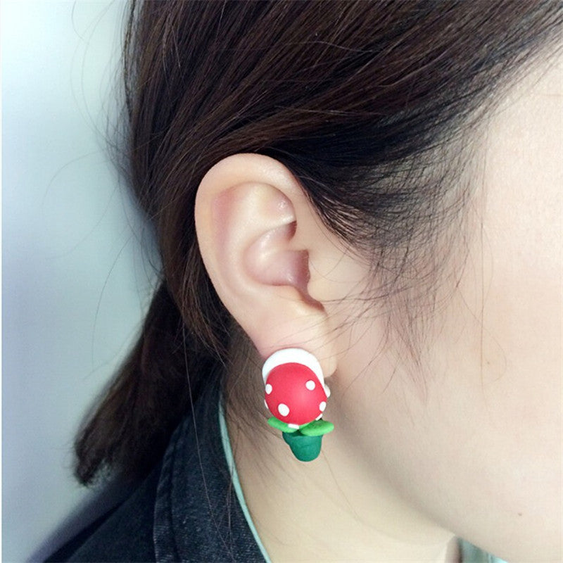 Pendientes de arcilla de cerámica suaves de los animales lindos al por mayor