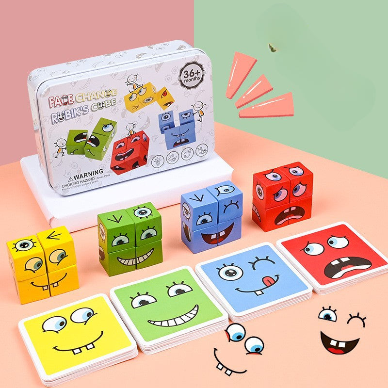 Wholesale Face Changing Rubik's Cube Expression Building Blocks for Children's Early Education Puzzle