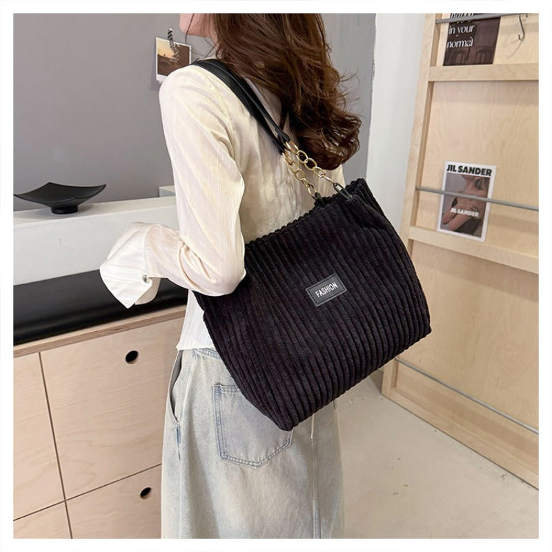 Wholesale Corduroy Large Capacity Casual Style Simple and Western Commuter Shoulder Bags
