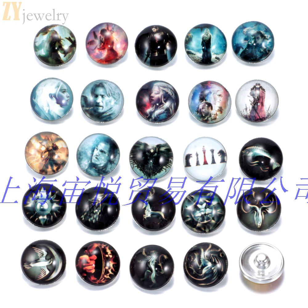 Wholesale 4-piece buckle leather bracelet diy crystal bracelet pendant