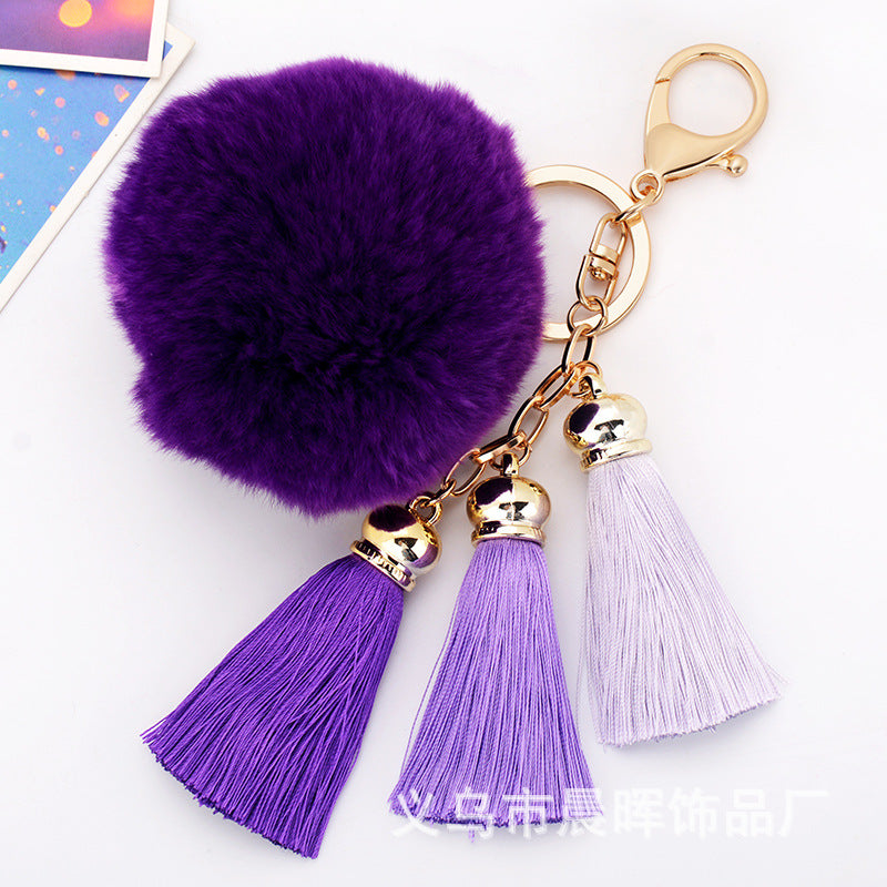 Wholesale Creative New Plush Ball Tassel Pendant Wholesale Plush Keychains