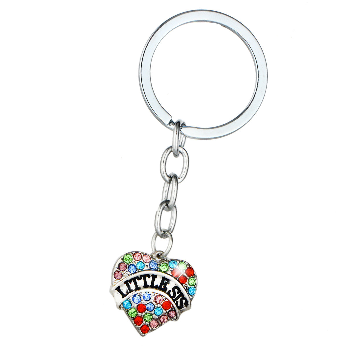 Wholesale Mother's Day Alloy Heart Inlaid Diamond Engraved Keychains