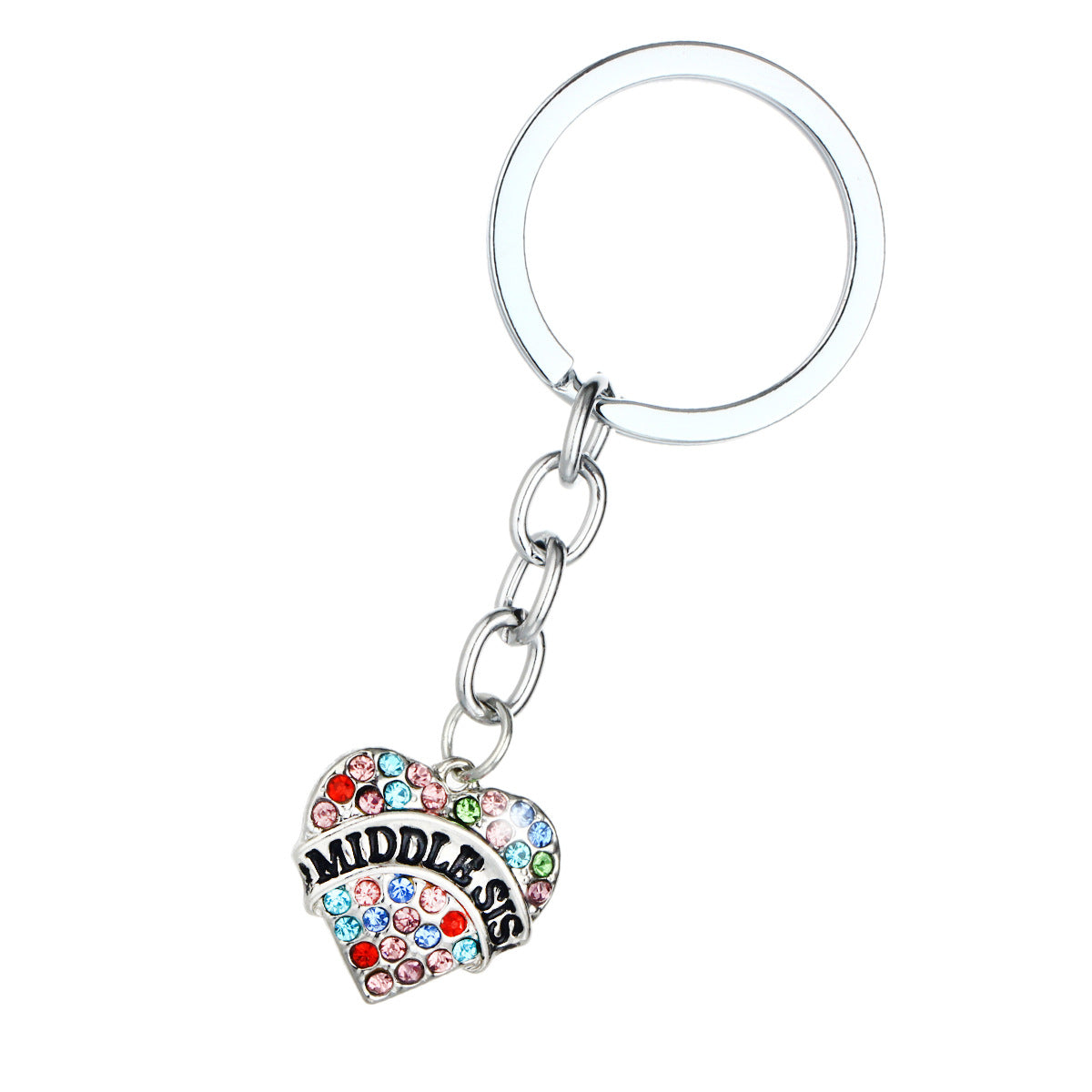 Wholesale Mother's Day Alloy Heart Inlaid Diamond Engraved Keychains