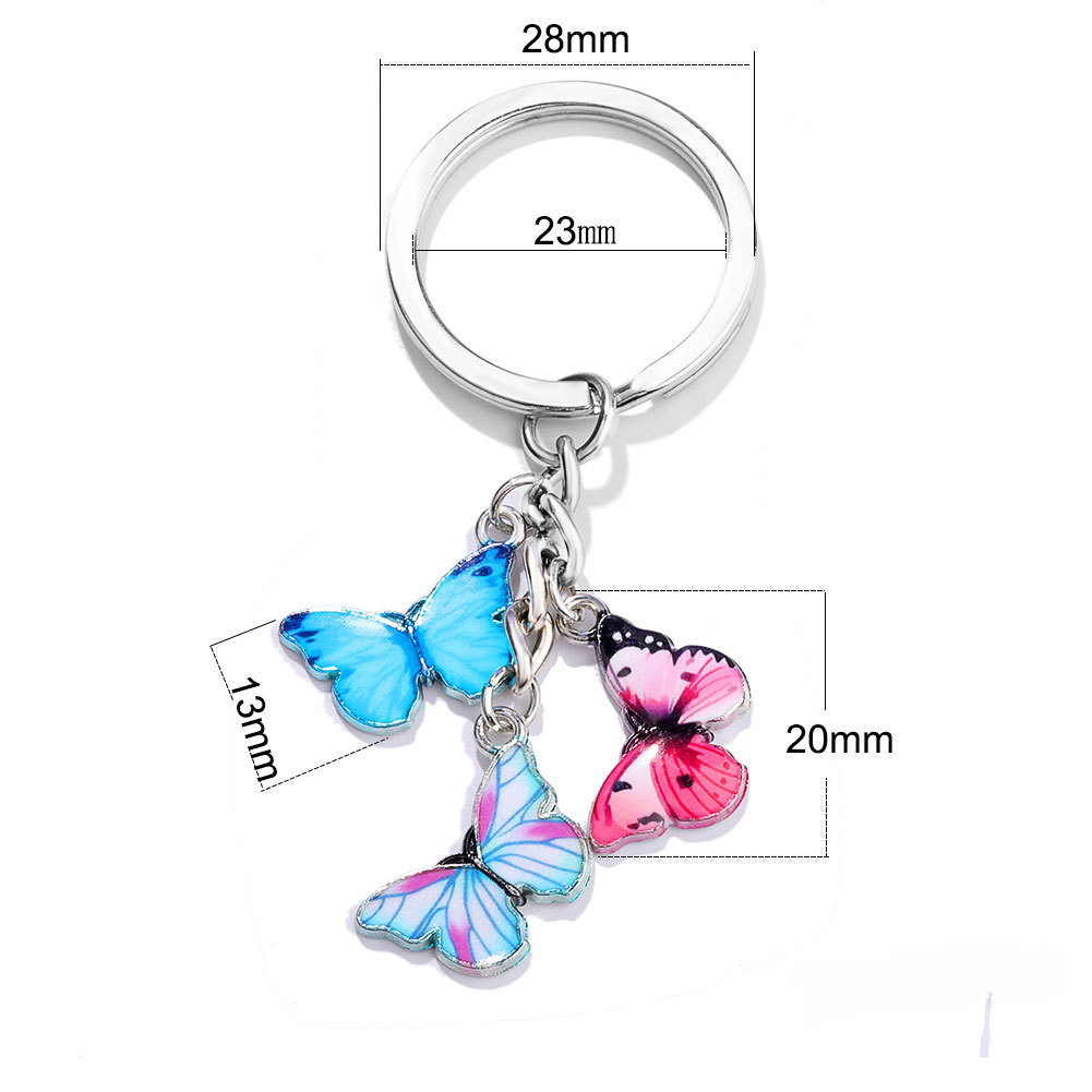 Wholesale Alloy Colored Drip Oil Butterfly Keychain