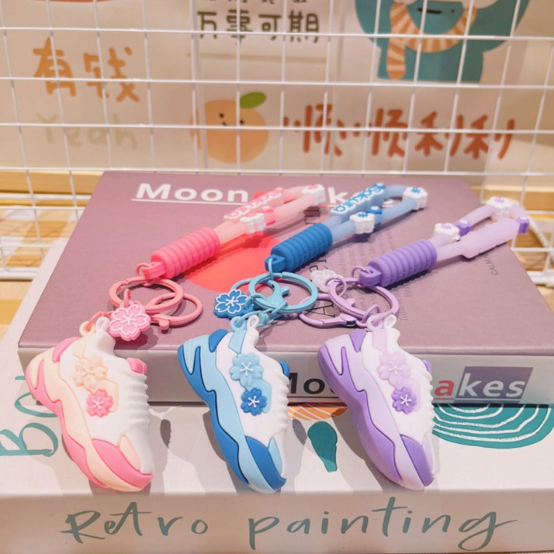 Wholesale Sneakers Cherry Blossom PVC Keychain