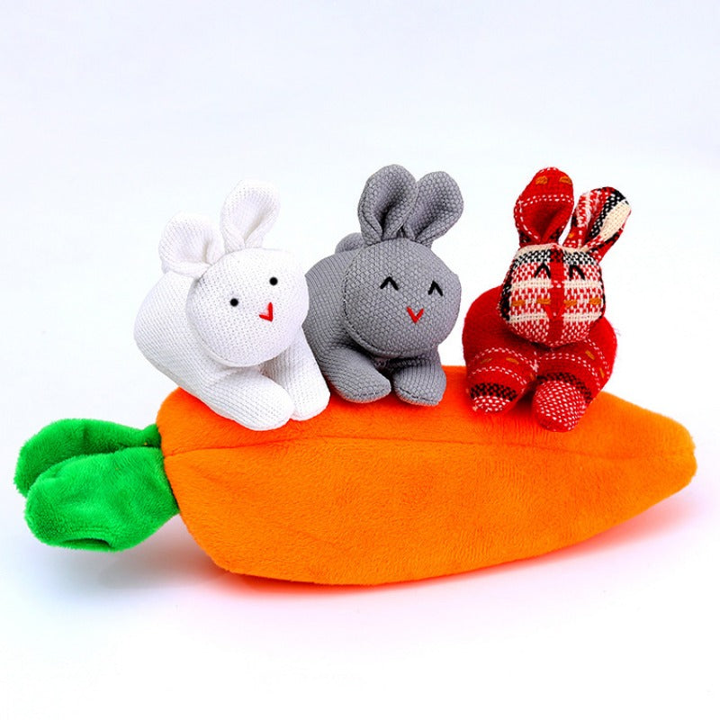 Wholesale of Three Rabbits and Carrots Fun Plush Ornaments