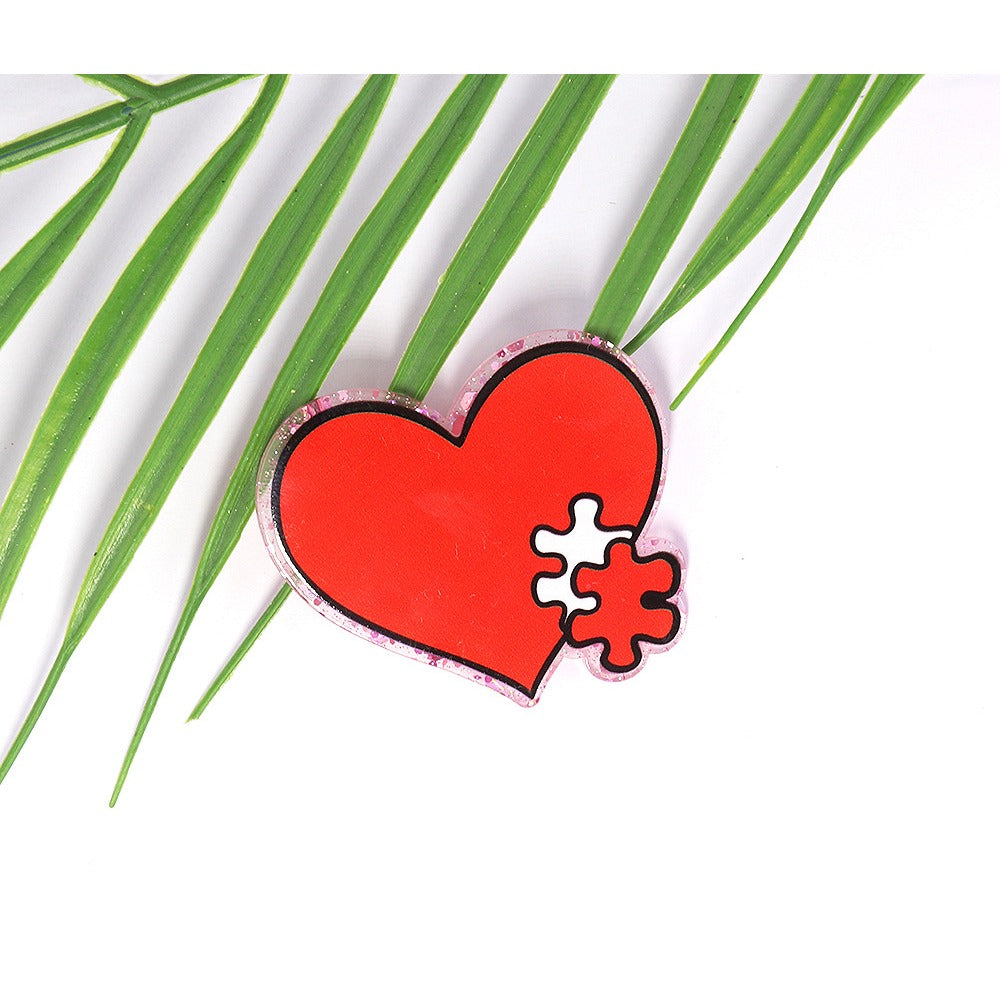 Wholesale 10pcs Cartoon Puzzle Peach Heart Ice Cream Acrylic DIY Patch Accessories