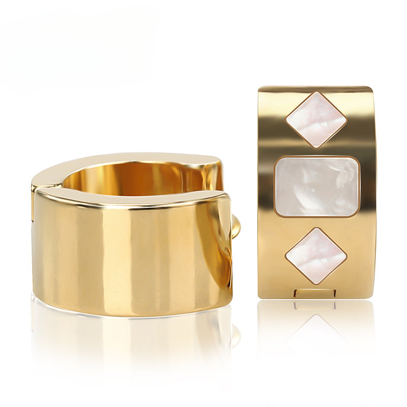 Wholesale Fashion Diamond Inlaid Titanium Steel Earrings