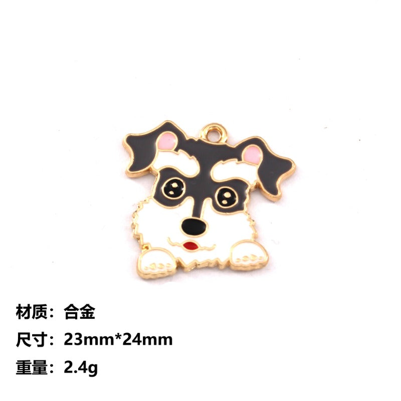Wholesale Cartoon Pet Dog Diy Alloy Oil Drop Pendant