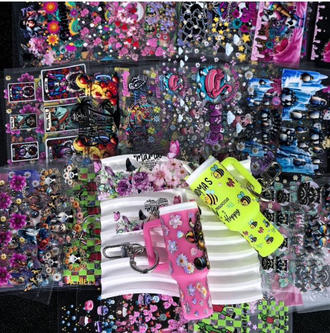 Wholesale Random 20pcs 50pcs 100pcs Cartoon Pattern Mini Travel  Cup Sticker