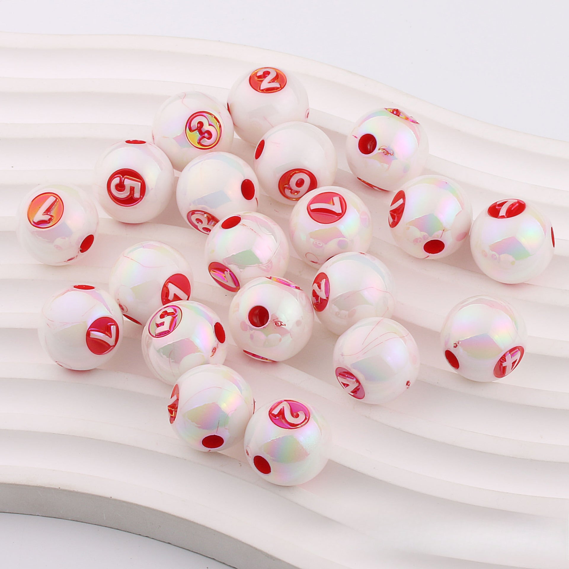 Wholesale 50pcs Mapei Color Digital UV Plating Color Straight Hole DIY Beads