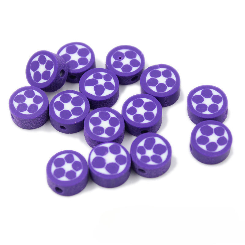 Wholesale 1000pcs/pack Sports Colorful Soccer Soft Pottery Beads