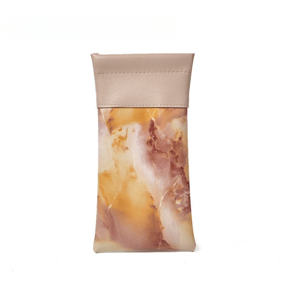 Wholesale Waterproof PU Leather Marble Patterned Eyeglass Bags for Storage