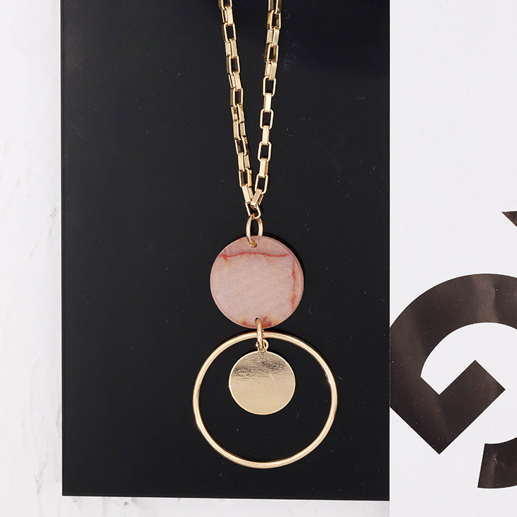 Wholesale Resin Circle Long Necklaces
